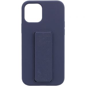 Чехол Silicone Case Hand Holder с микрофиброй для Iphone 12 Pro Max – Темно-синий / Midnight blue