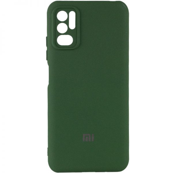 Чохол Silicone Cover Camera для Xiaomi Redmi Note 10 5G / Poco M3 Pro Зелений / Dark green