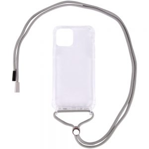 Чехол Crossbody Transparent со шнурком для Iphone 12 Pro / 12 – Серый