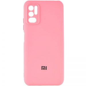 Чехол Silicone Cover с защитой камеры для Xiaomi Redmi Note 10 5G / Poco M3 Pro – Розовый / Pink