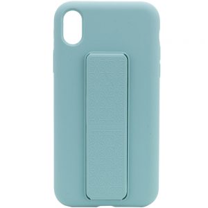 Чехол Silicone Case Hand Holder с микрофиброй для Iphone XR – Бирюзовый / Ice Blue