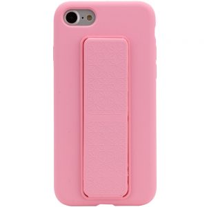 Чехол Silicone Case Hand Holder с микрофиброй для Iphone 7 / 8 / SE (2020) – Розовый / Pink