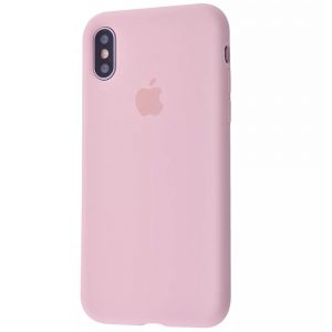 Оригинальный чехол Silicone Case 360 с микрофиброй для Iphone X / XS – Pink sand
