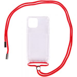 Чехол Crossbody Transparent со шнурком для Iphone 11 Pro – Красный