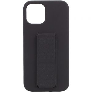 Чехол Silicone Case Hand Holder с микрофиброй для Iphone 12 Pro Max – Черный / Black