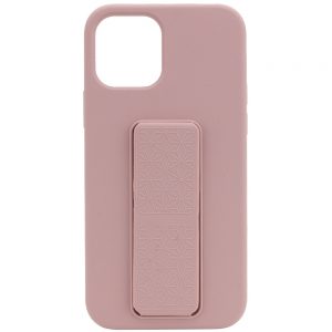 Чехол Silicone Case Hand Holder с микрофиброй для Iphone 12 Pro / 12 – Розовый / Pink Sand