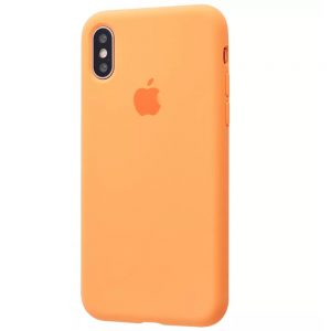 Оригинальный чехол Silicone Case 360 с микрофиброй для Iphone X / XS – Kumquat