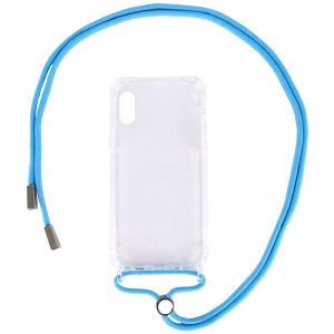 Чохол Crossbody Transparent зі шнурком для Iphone XR Блакитний