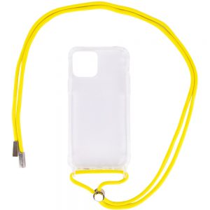 Чехол Crossbody Transparent со шнурком для Iphone 11 Pro Max – Желтый