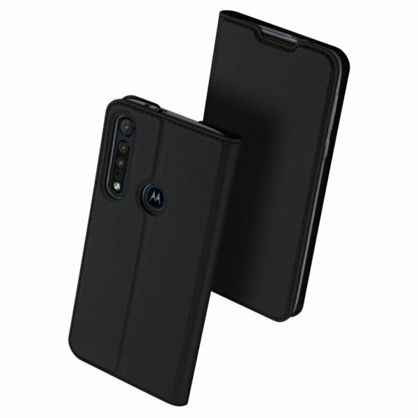 Чехол-книжка Dux Ducis с карманом для Motorola Moto G8 Plus — Черный