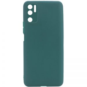 Матовый силиконовый чехол с защитой камеры для Xiaomi Redmi Note 10 5G / Poco M3 Pro – Зеленый / Forest green