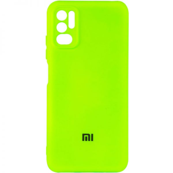 Чохол Silicone Cover Camera для Xiaomi Redmi Note 10 5G / Poco M3 Pro Салатовий / Neon green