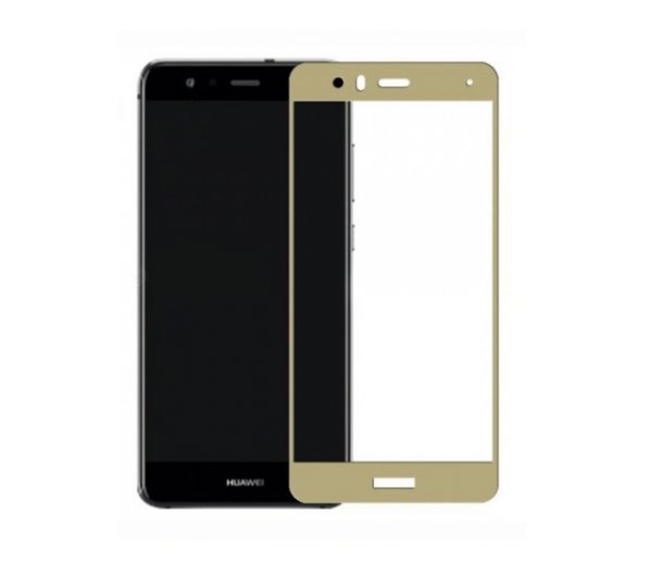 Защитное стекло 2.5D (3D) Full Cover на весь экран для Huawei P10 – Gold