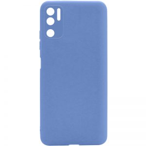 Матовый силиконовый чехол с защитой камеры для Xiaomi Redmi Note 10 5G / Poco M3 Pro – Голубой / Mist blue