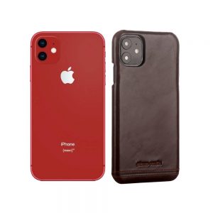 Чохол з натуральної шкіри Pierre CarDin для Iphone 11 Темно-коричневий