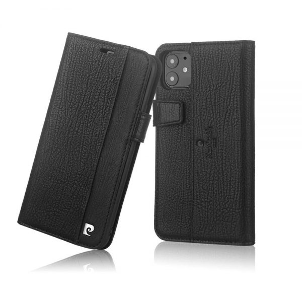 Чохол-книжка з натуральної шкіри Pierre CarDin для Iphone 11 Чорний