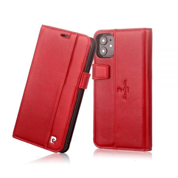 Чохол-книжка з натуральної шкіри Pierre CarDin для Iphone 11 Червоний