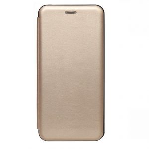 Кожаный чехол-книжка 360 с визитницей для Iphone 5 / 5s / SE – Золотой
