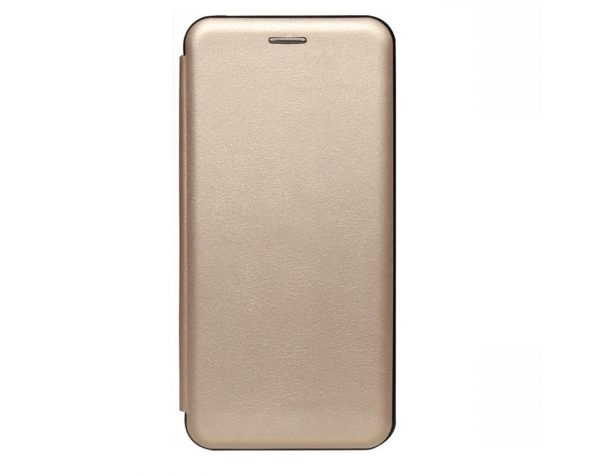 Кожаный чехол-книжка 360 с визитницей для Iphone 5 / 5s / SE – Золотой