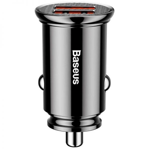 Автомобильное зарядное устройство Baseus Circular Plastic A+A PPS (2USB / 30W) – Black