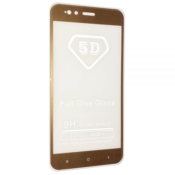 Защитное стекло 5D Full Glue Cover Glass на весь экран для Xiaomi Mi 5x / Mi A1 – Gold