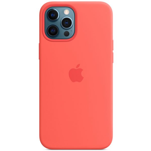 Чохол Silicone case Magsafe для Iphone 12 Pro Max Помаранчевий / Pink citrus