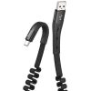 Кабель Hoco U78 Cotton treasure elastic USB – Type-C 2.4A 1.2м Black 107891