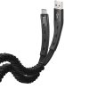 Кабель Hoco U78 Cotton treasure elastic USB – Type-C 2.4A 1.2м Black 107890