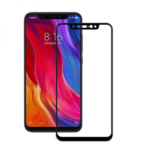 Защитное стекло 3D (5D) Perfect Glass HD+ на весь экран для Xiaomi Mi 8 — Black