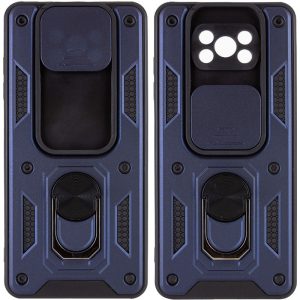 Ударопрочный чехол Camshield Serge Ring со шторкой для камеры для Xiaomi Poco X3 NFC / Poco X3 Pro  – Синий