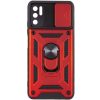Ударопрочный чехол Camshield Serge Ring со шторкой для камеры для Xiaomi Redmi Note 10 5G / Poco M3 Pro – Красный 106705
