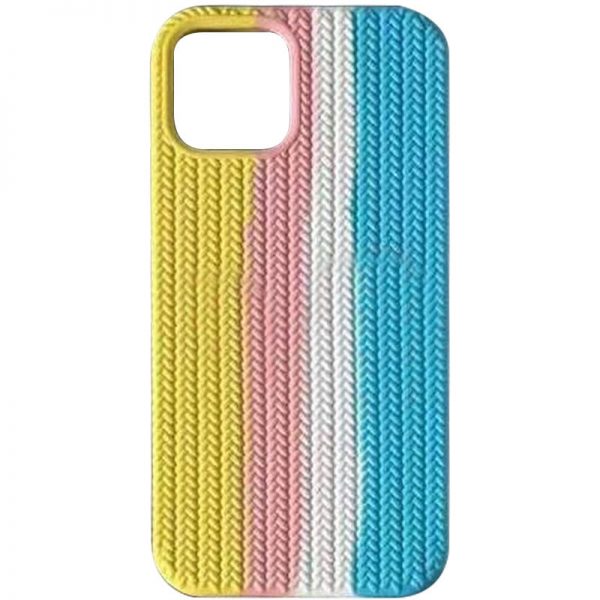 Чохол Silicone Full Braided для Apple iPhone 11 Жовтий / Блакитний