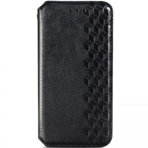 Кожаный чехол-книжка GETMAN Cubic для Samsung Galaxy A03s (A037) – Черный