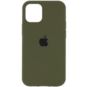Оригинальный чехол Silicone Cover 360 с микрофиброй для Iphone 12 Pro Max – Зеленый / Dark Olive