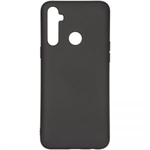 Чехол Silicone Cover Full without Logo (AA) с микрофиброй для Realme 6i – Черный / Black