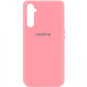 Оригинальный чехол Silicone Cover 360 (A) с микрофиброй для Realme 6 Pro – Розовый / Pink