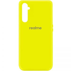 Оригинальный чехол Silicone Cover 360 (A) с микрофиброй для Realme 6 Pro – Желтый / Flash
