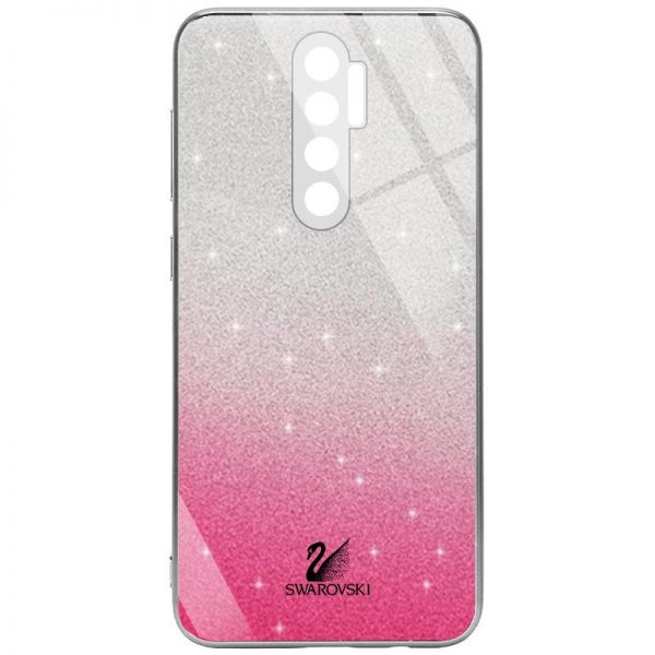 Чехол с блестками Swarovski TPU+Glass для Xiaomi Redmi 9 – Малиновый