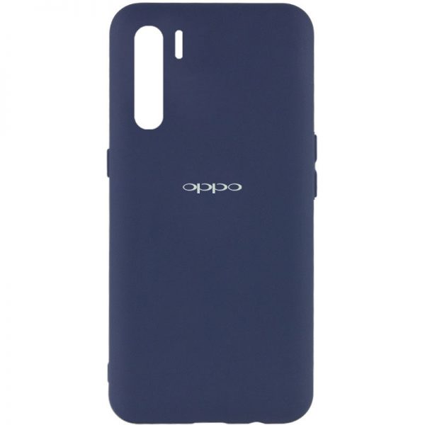 Оригинальный чехол Silicone Cover 360 (A) с микрофиброй для Oppo A91 – Синий / Midnight blue