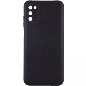Матовый силиконовый чехол с защитой камеры для Samsung Galaxy A03s – Черный