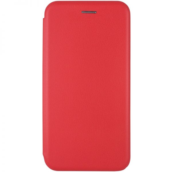 Кожаный чехол-книжка 360 с визитницей для Oppo A15s / A15 – Красный