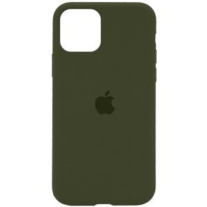 Оригинальный чехол Silicone Cover 360 с микрофиброй для Iphone 11 – Зеленый / Dark Olive