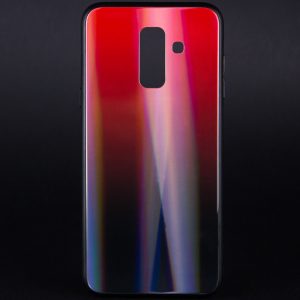 TPU+Glass чехол Gradient Aurora с градиентом для Xiaomi Pocophone F1 – Красный / Черный