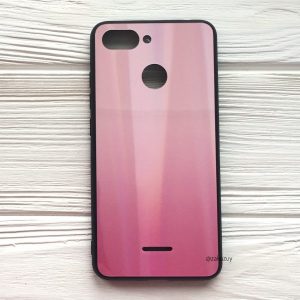 TPU+Glass чехол Gradient Aurora с градиентом для Xiaomi Pocophone F1 – Розовый / Малиновый