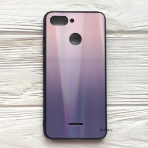 TPU+Glass чехол Gradient Aurora с градиентом для Xiaomi Pocophone F1 – Розовый / Фиолетовый