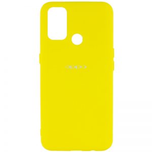 Оригинальный чехол Silicone Cover 360 (A) с микрофиброй для Oppo A53 / A32 / A33 – Желтый / Flash