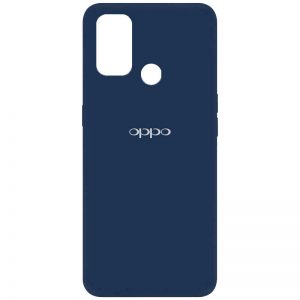Оригинальный чехол Silicone Cover 360 (A) с микрофиброй для Oppo A53 / A32 / A33 – Синий / Navy blue