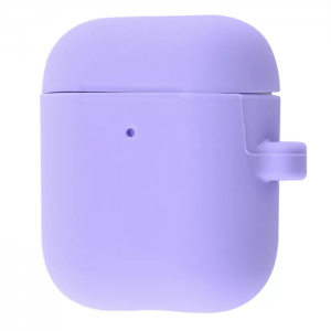 Чехол для наушников Silicone Case Slim + карабин для Apple Airpods 1 / 2 – Light Purple