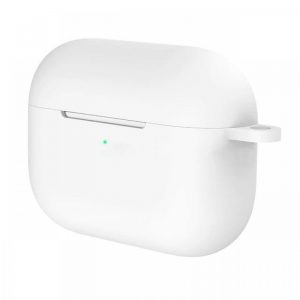 Чехол для наушников Silicone Shock-proof case + карабин для Apple Airpods 3 – White