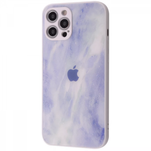 TPU+Glass чехол Marble Clouds с мраморным узором для Iphone 12 Pro Max – White
